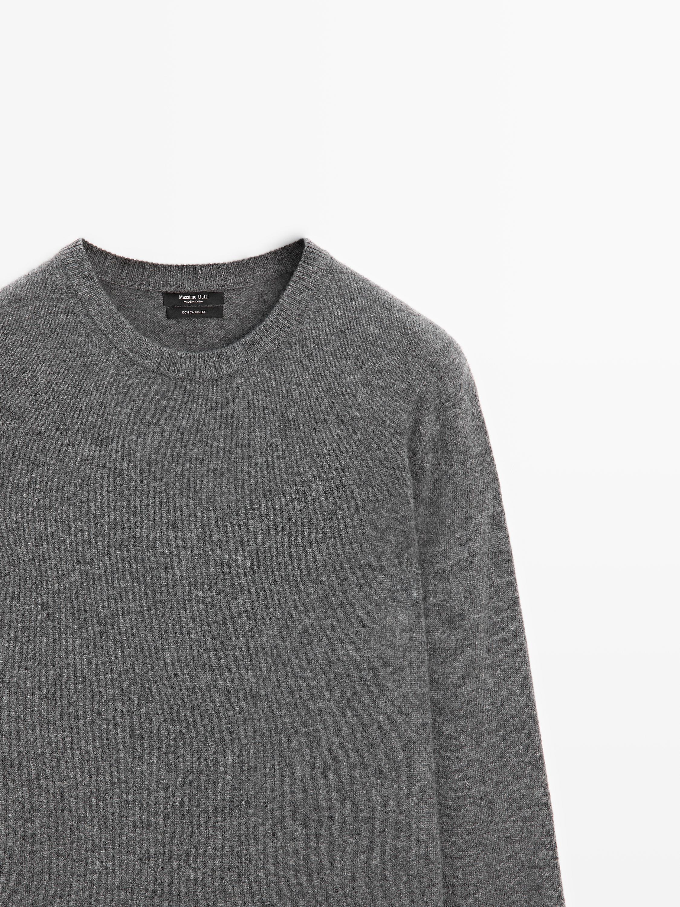 Knit 100% cashmere crew neck sweater